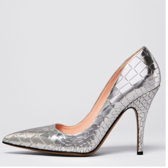 kate spade Shoes - Metallic Silver Mermaid Scale Look Pointy Toe Pump